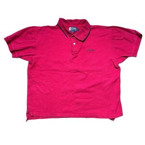 Vintage Ralph Lauren Chaps Red Short‎ Sleeve Mens Polo Shirt Large L